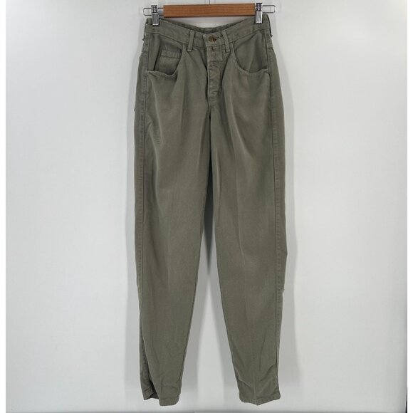 VTG Marithe‎ Francois Girbaud 3/4 High Waist Jeans Olive Green USA Mom - Picture 15 of 15